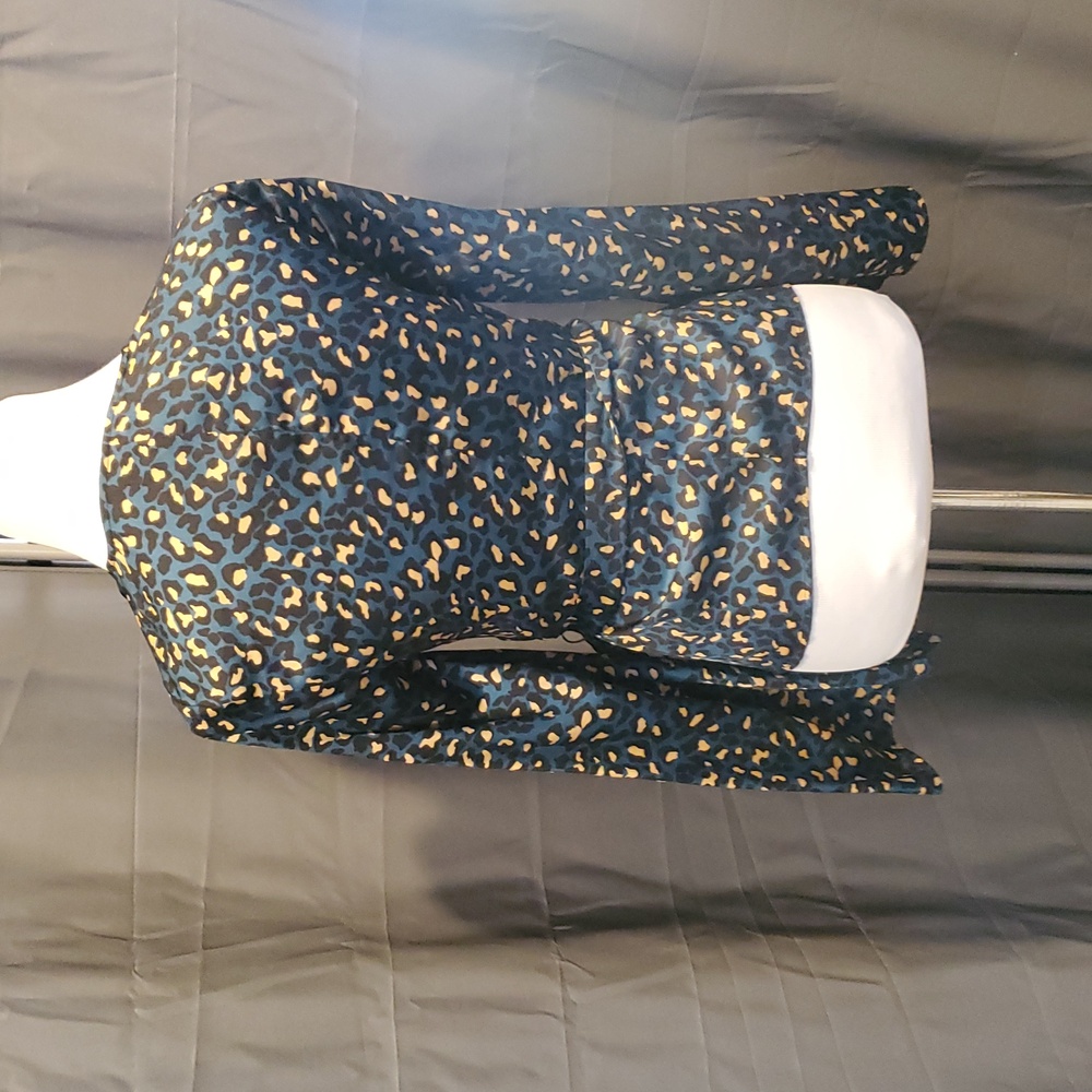 BCBGeneration Stylish Women's Wrap Top - Blue and Gold SZ XXS - Picture 4 of 7